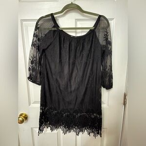 Halo Black Lace Blouse